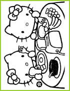 coloriage hello kitty au petit dejeuner