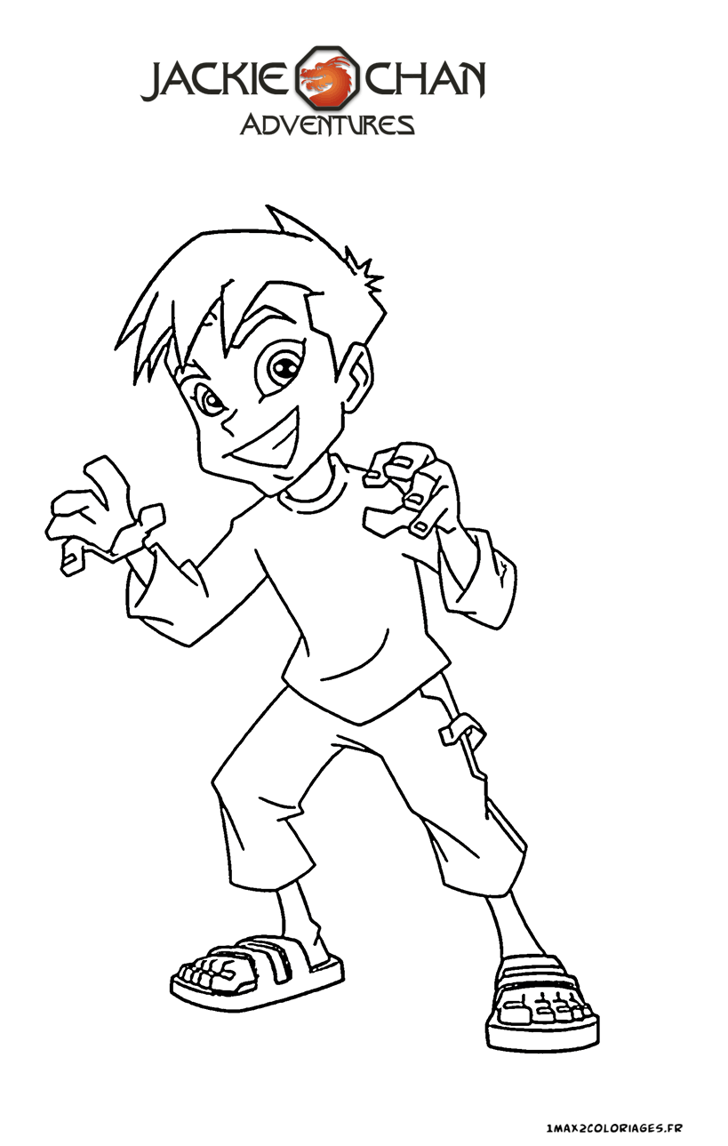 coloriage jackie chan paco