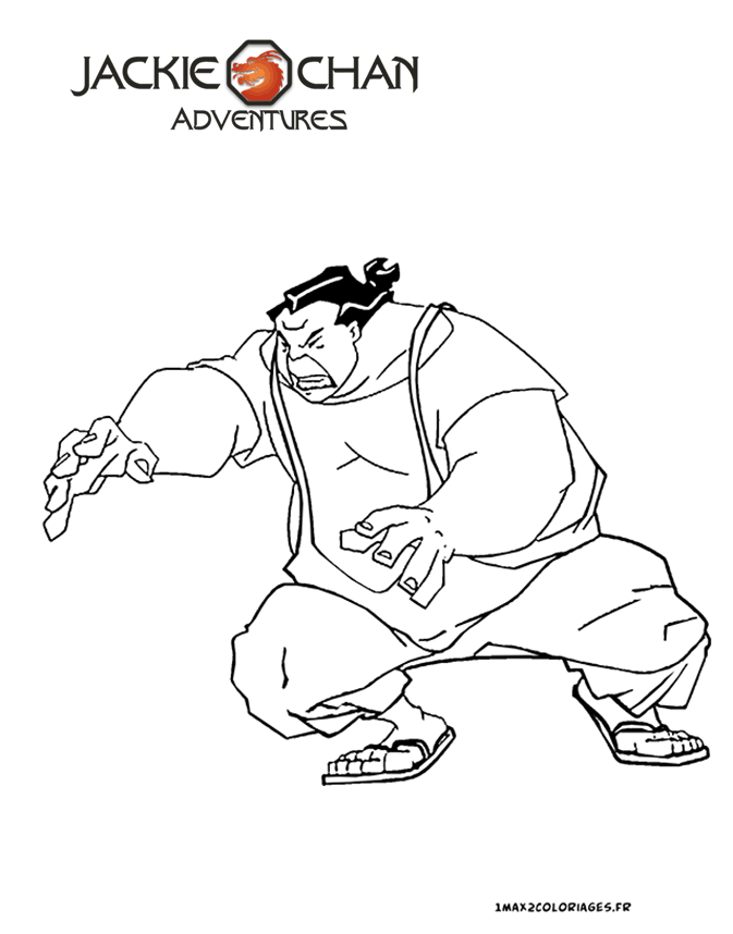 coloriage jackie chan Tohru