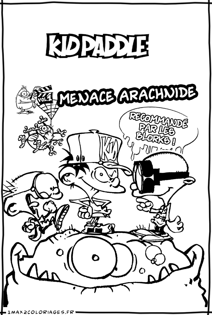 coloriage Kid Paddle menace arachnide