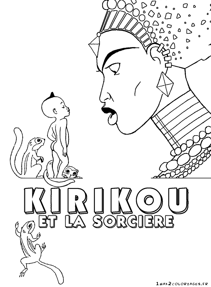 Coloriage De Kirikou Affiche Du Film Kirikou Et La Sorciere A Imprimer