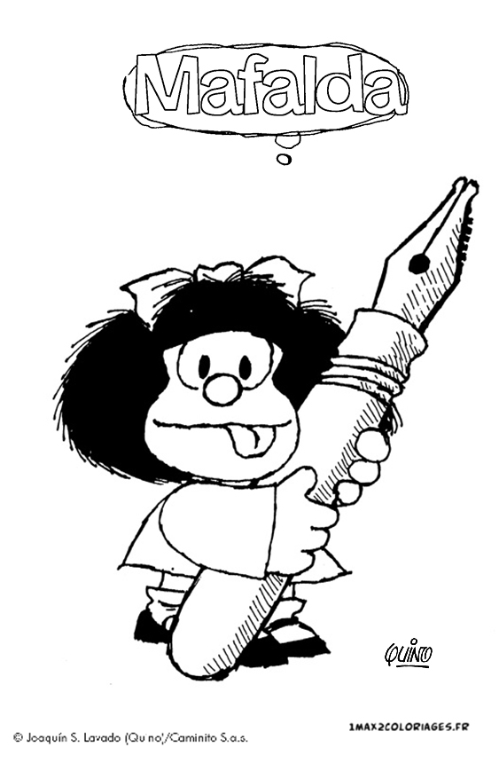 coloriage personnage mafalda