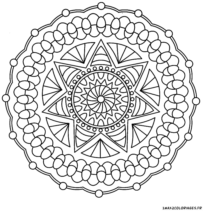 coloriage Mandala rosace avec de petits oeufs