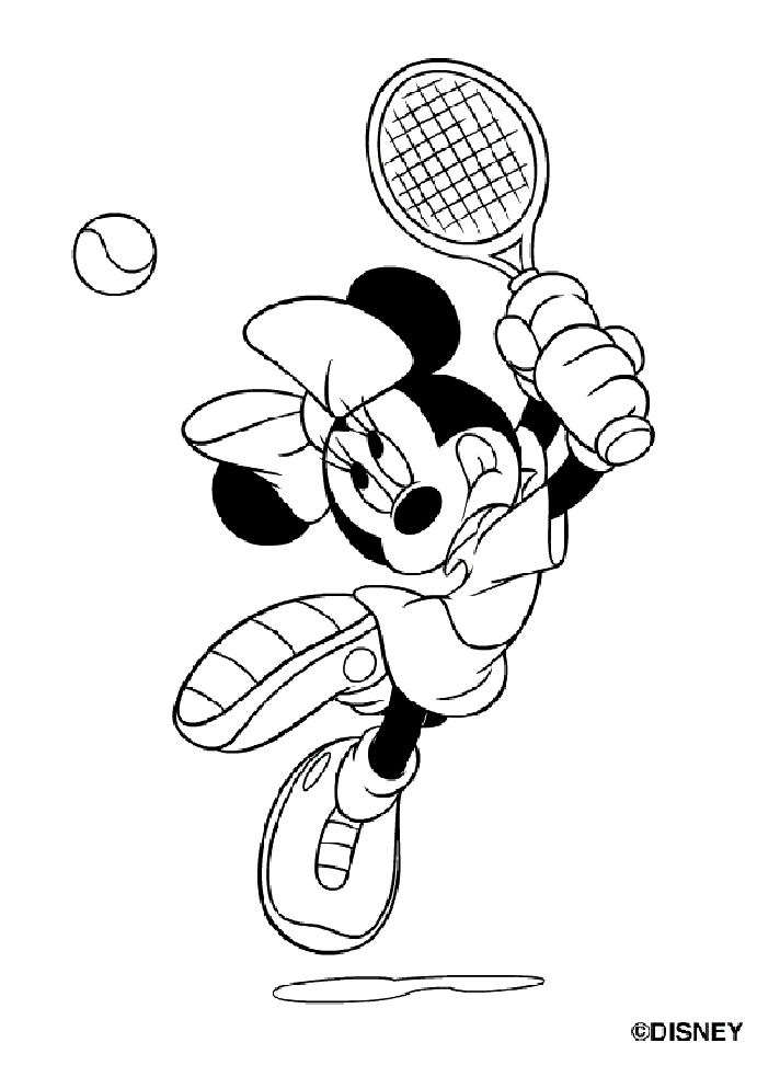 Minnie joue au tennis