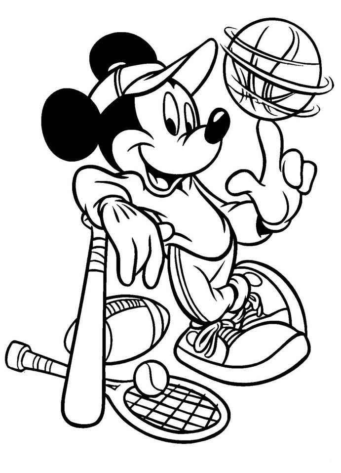 Mickey joue au base-ball