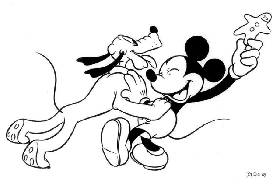 pluto et mickey coloriage