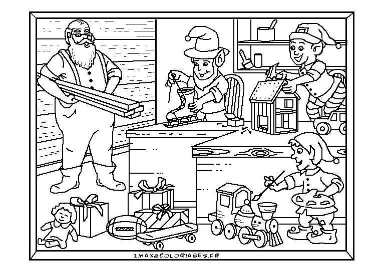 coloriage atelier du pere noel