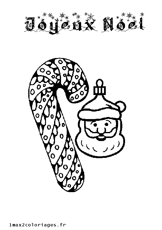 coloriage sucre d'orge de noël