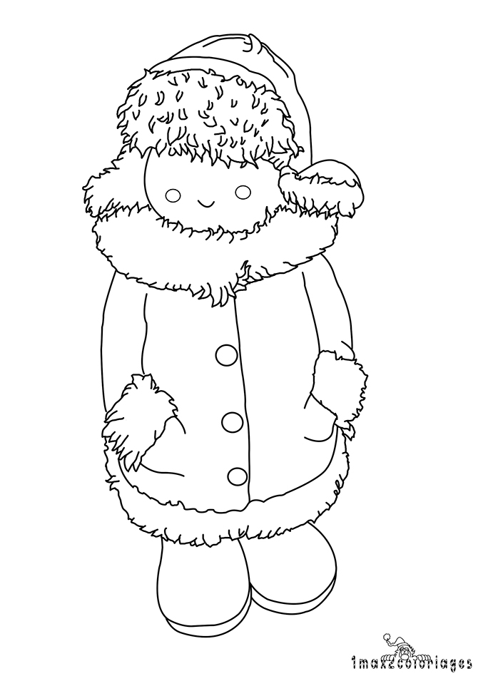 un enfant eskimo à imprimer et à colorier