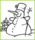 bonhomme de neige a colorier