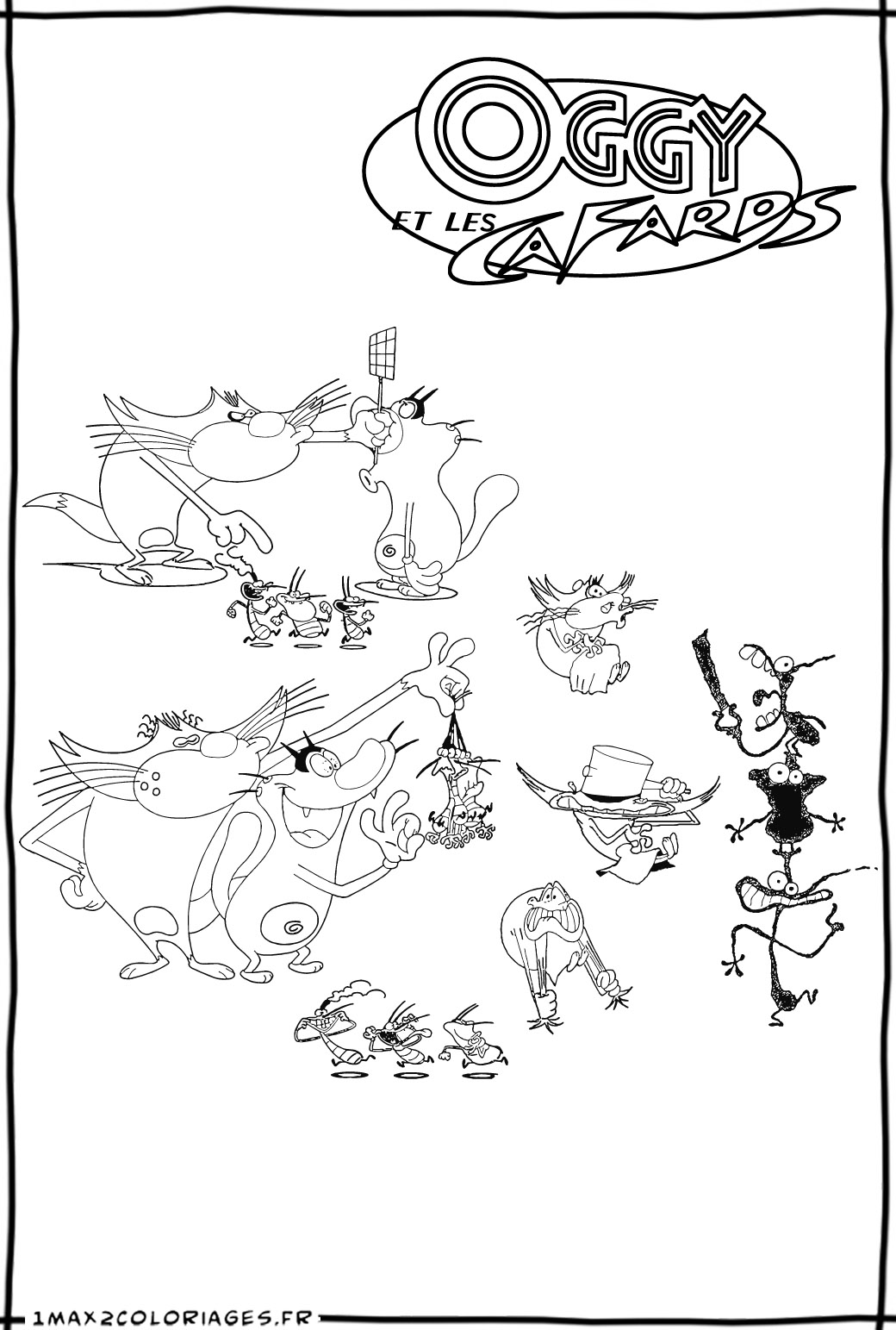 oggy and olivia coloring pages - photo #31