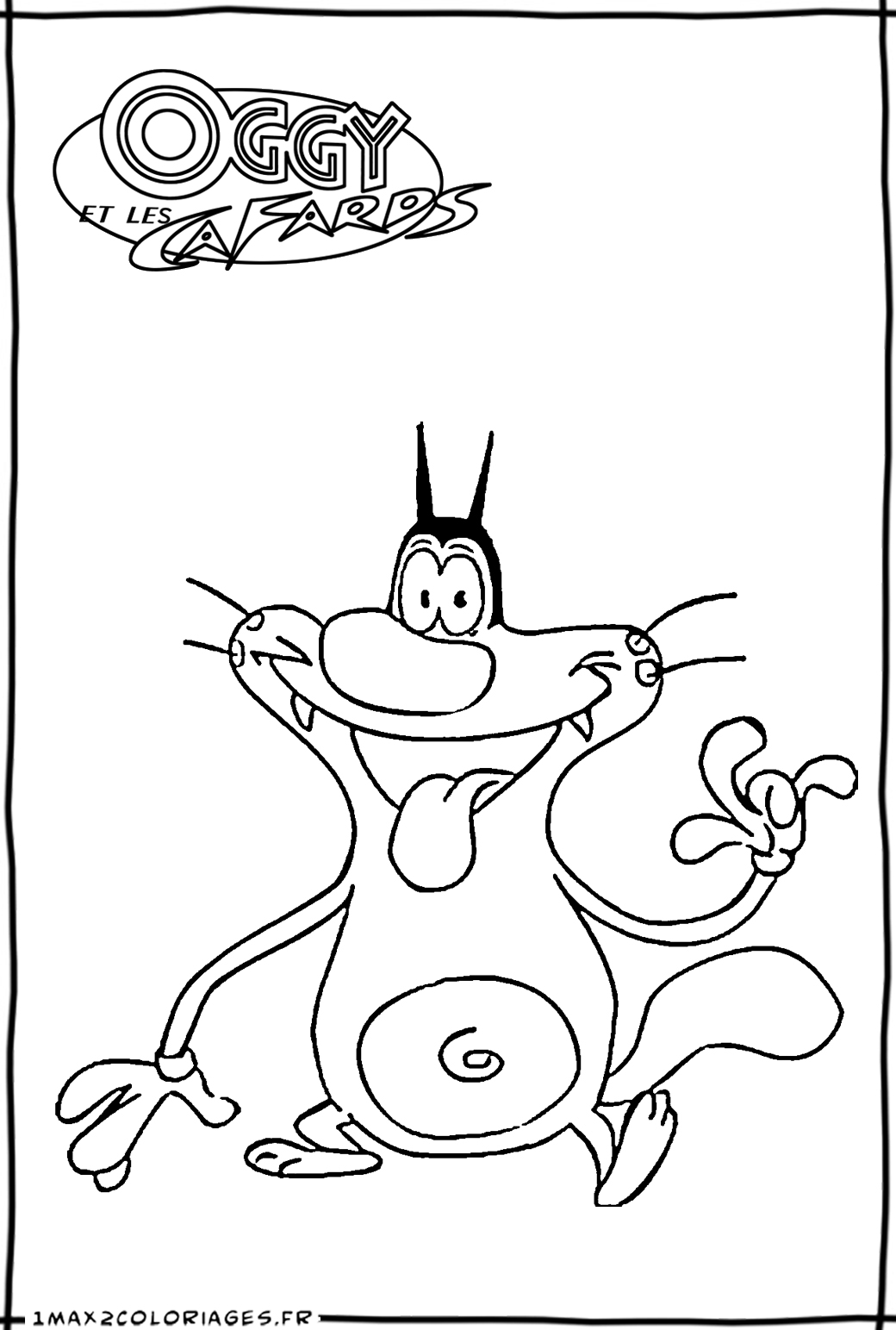 coloriage Oggy et les cafards