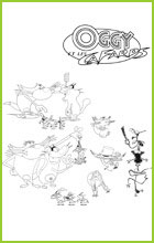 coloriages oggy et les cafards