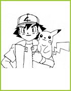 coloriages Pikachu et Sacha