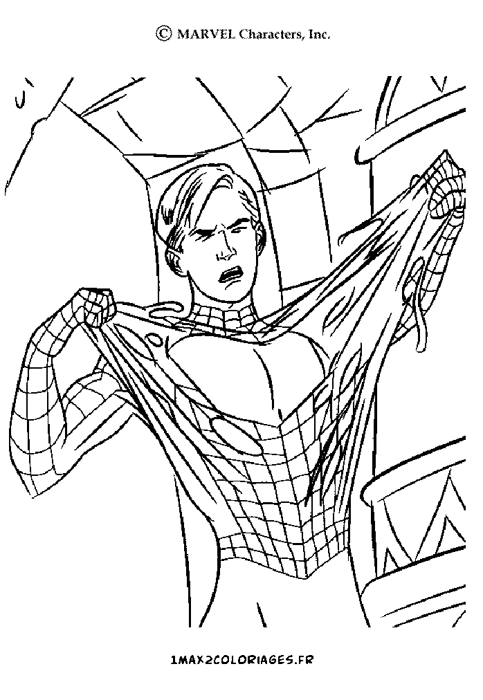 Spiderman arrache son costume