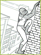 Spiderman escalade une façade de building