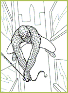 Spiderman vole entre les building 