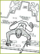 Spiderman descend le long de la facade