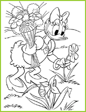 coloriage Daisy ceuille des fleurs