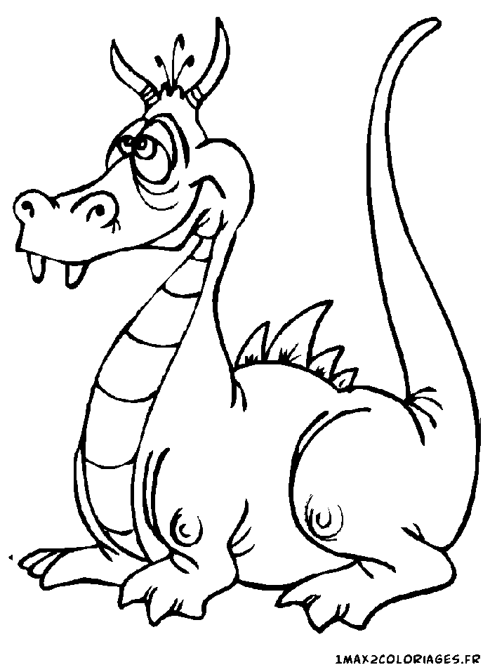 coloriage Ce dragon rigolo est un rêveur