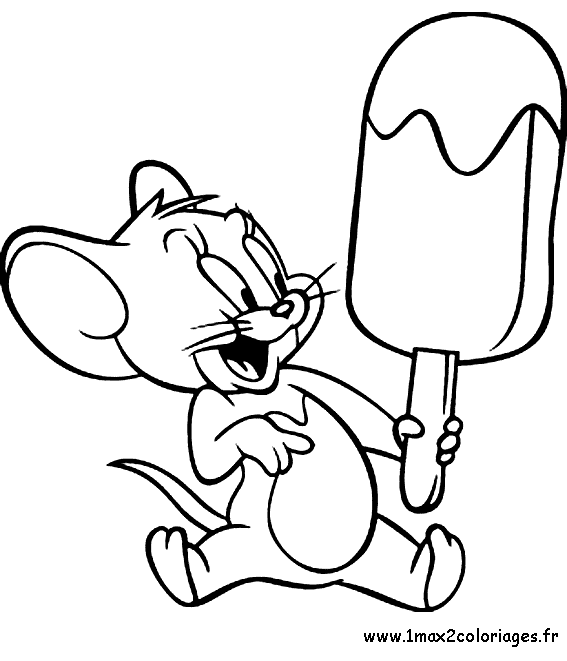 Coloriages Jerry mange une glace