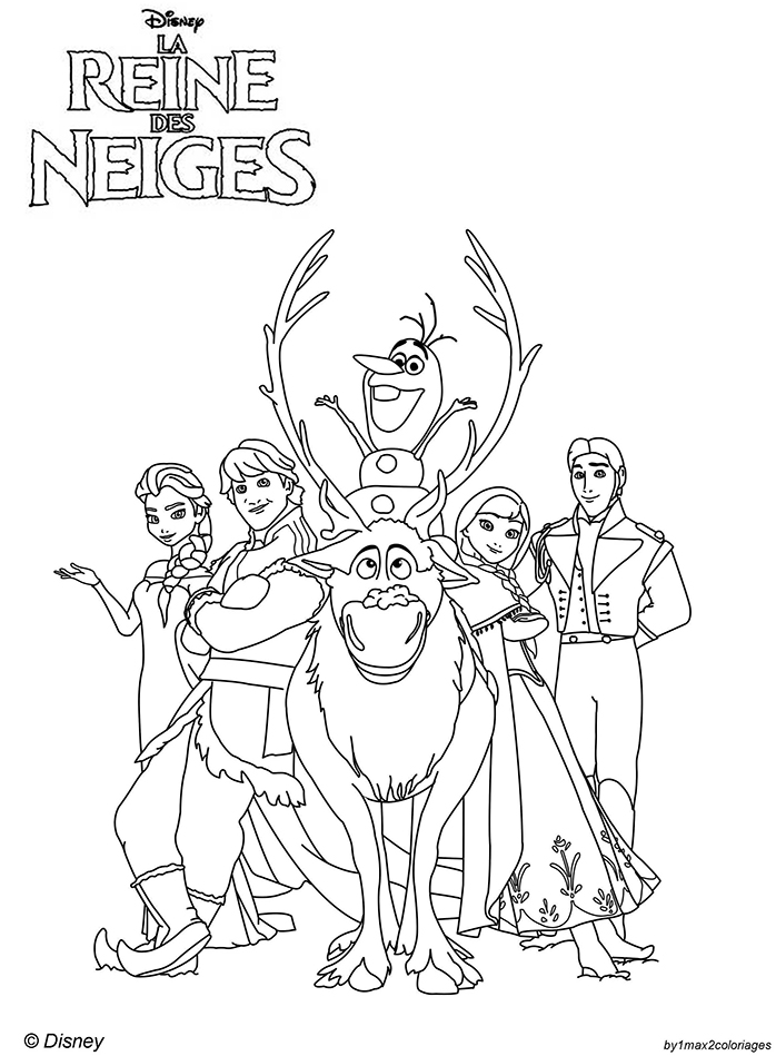 coloriage affiche du film la reine des neiges