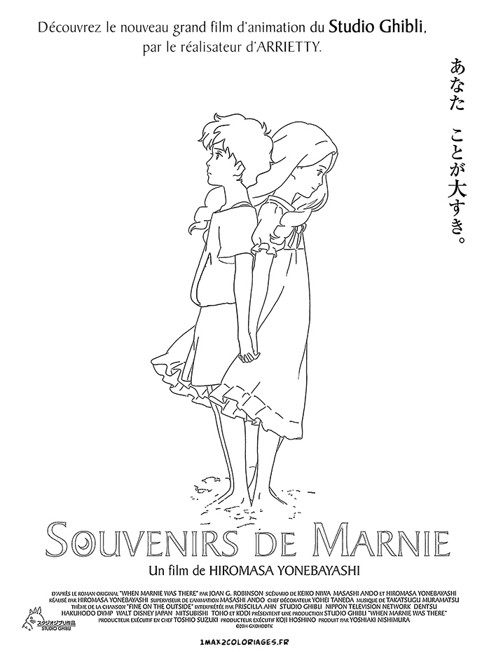 afffiche de film coloriage Souvenirs de Marnie
