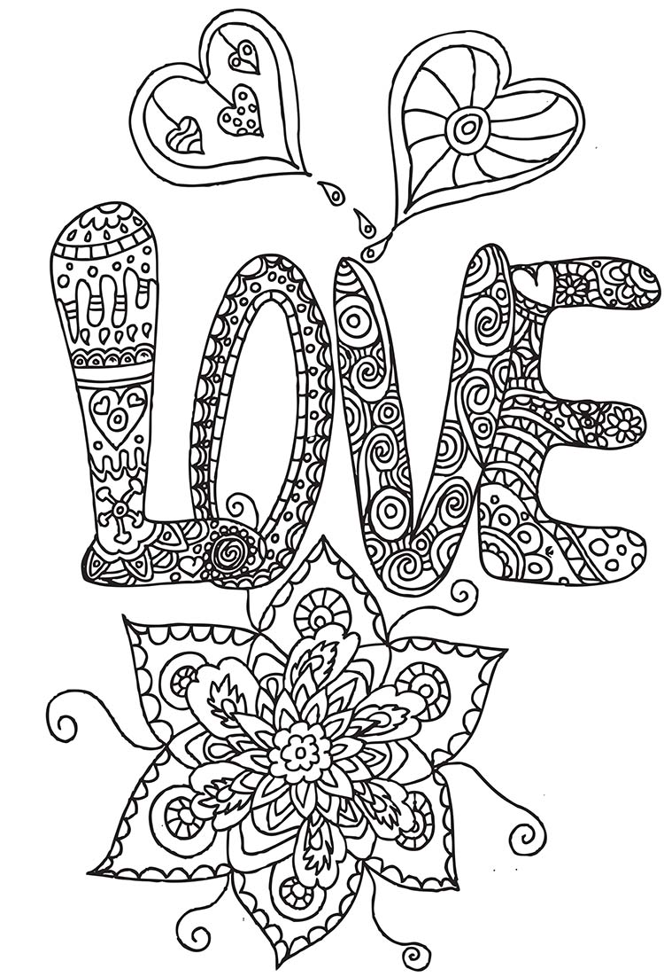 coloriage pour adulte love