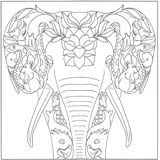 coloriage bestiaire l'éléphant