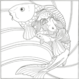 coloriage bestiaire les poissons