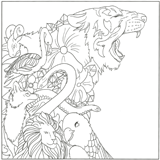 coloriage bestiaire les tigres