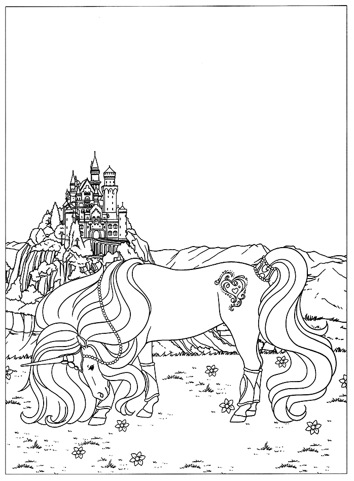 coloriage chevaux magiques