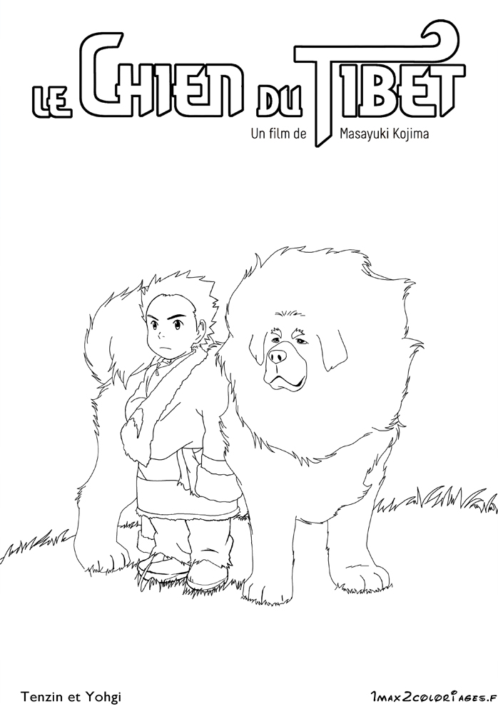 coloriage affiche du film le chien du tibet