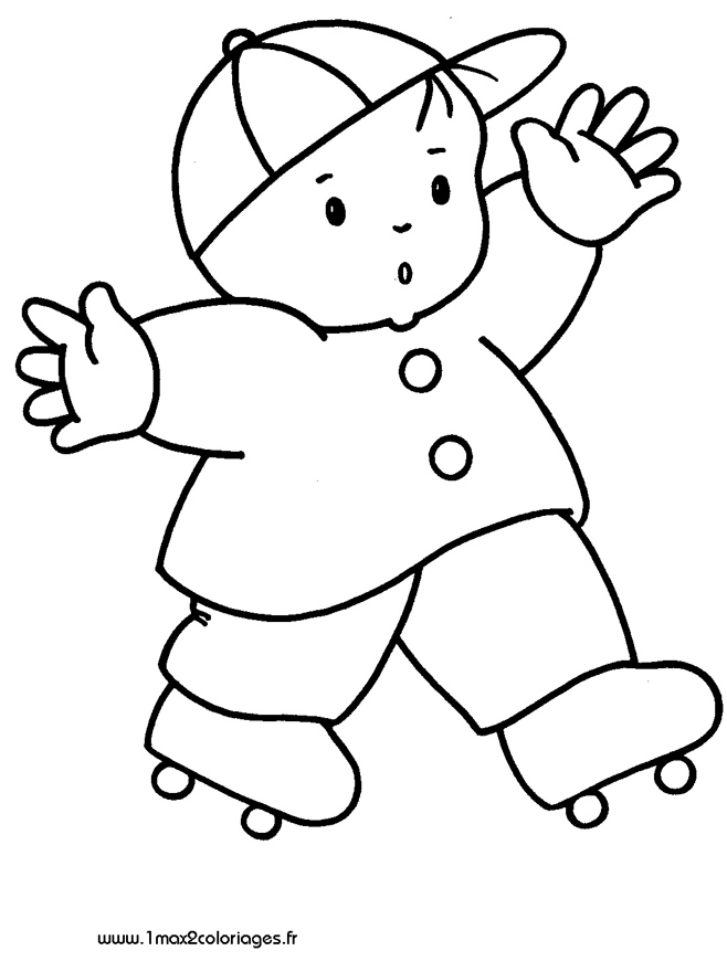 Coloriages pour les 3 - 4 ans - un enfant fait une acrobatie a