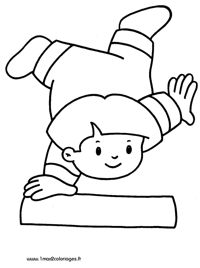 mes premiers coloriage un enfant fait une acrobatie