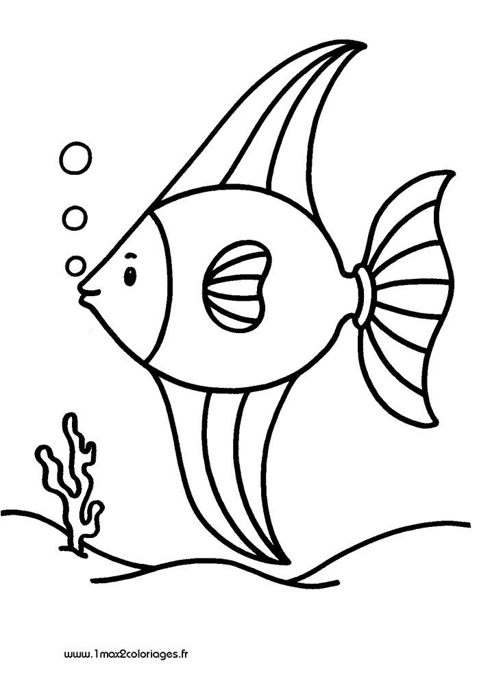 mes premiers coloriage un joli poisson dans l'océan