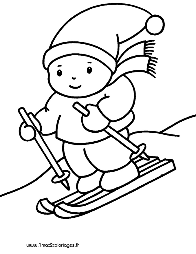 mes premiers coloriage enfant skieur