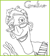 coloriage le pere de  coraline