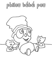 coloriage philou le bebe pou