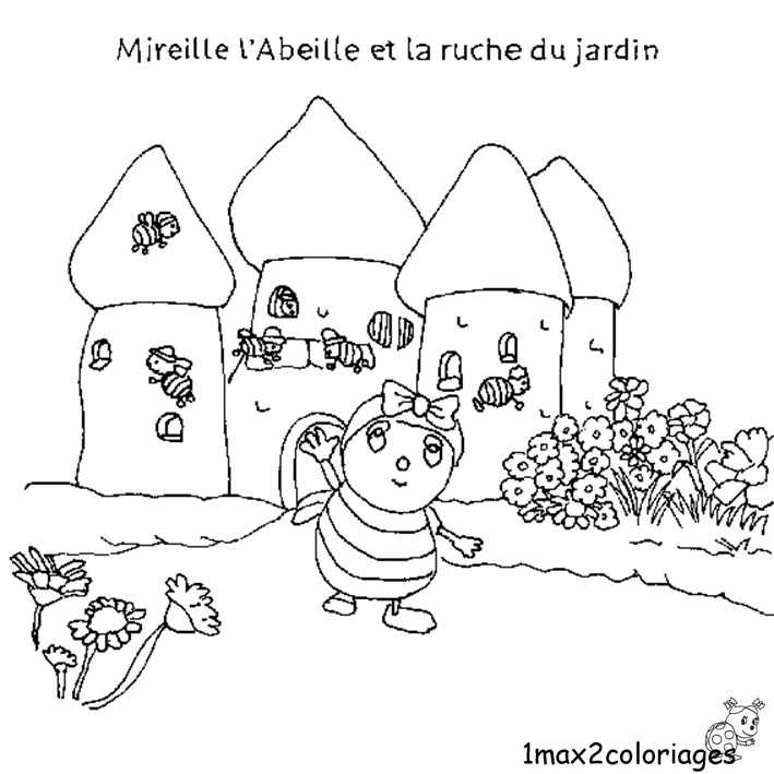 Mireille l'abeille et la ruche du jardin