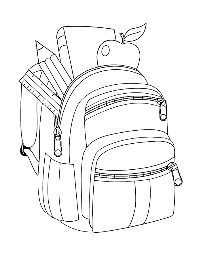 coloriage sac a dos pour l'ecole