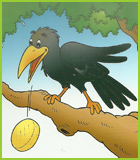 Coloriage de la fable  Le Corbeau et le Renard de Jean de La Fontaine