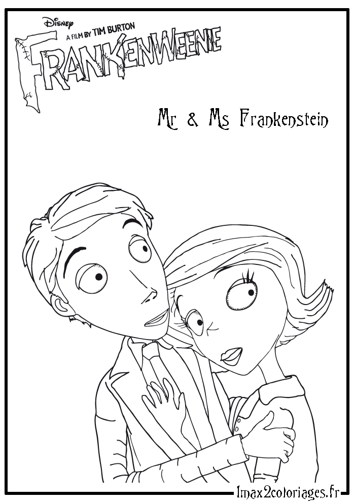 coloriage M. et Mme Frankenstein , les parents de Victor