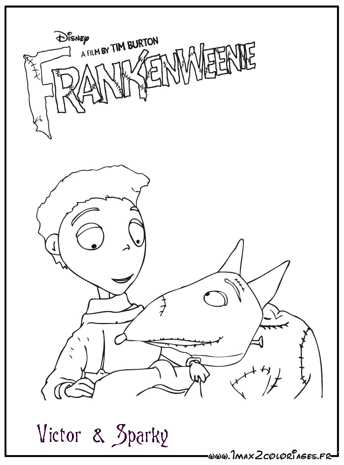 coloriage Victor et son chien Sparky