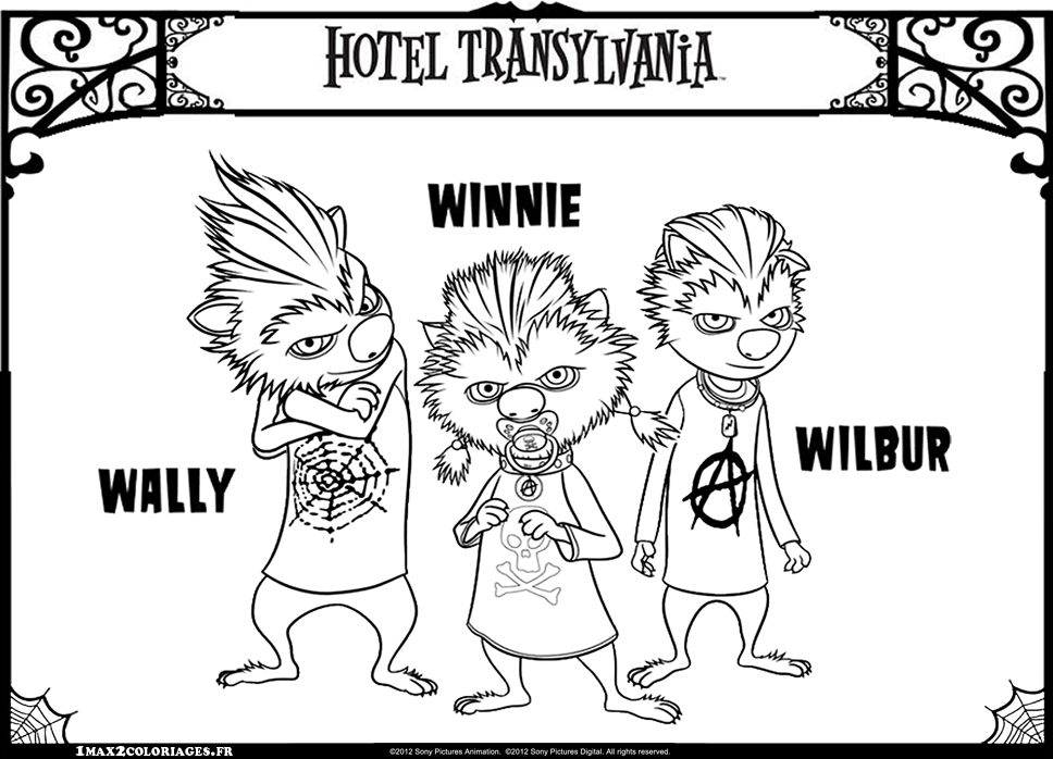 coloriage Winnie Wally et Wilbur la famille loup-garou