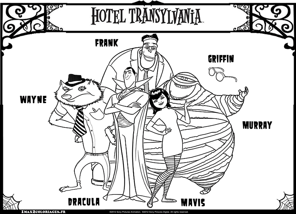 coloriage Personnages du film Hotel Transylvania