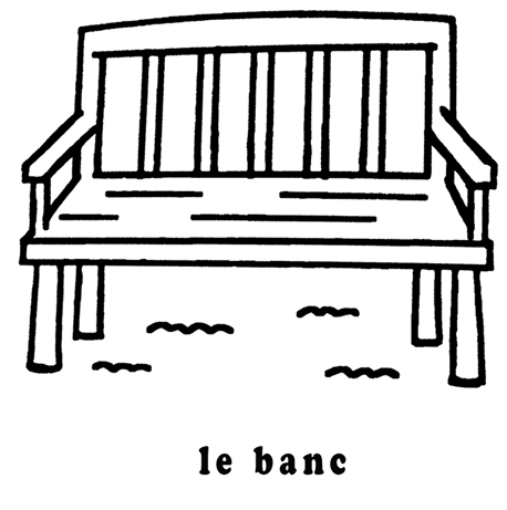 coloriage le banc mon premier imagier