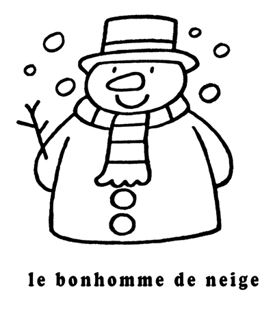 coloriage le bonhomme de neige mon premier imagier