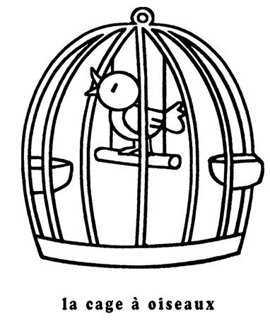 coloriage la cage à oiseaux mon premier imagier