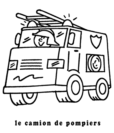 coloriage le camion de pompiers mon premier imagier